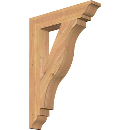 Ekena Millwork Funston Traditional Smooth Bracket, Western Red Cedar, 3 1/2"W x 20"D x 28"H BKT04X20X28FST01SWR